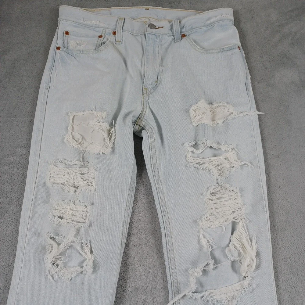 Levis 511 Jeans Mens 33x32 Blue Denim‎ Slim Fit Distressed Pockets Cotton